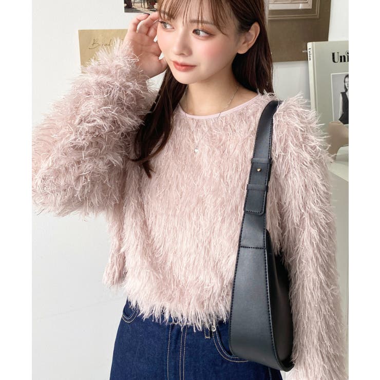 前後2WAYショート丈フリンジリボンカーディガン | moment+ | 詳細画像75 