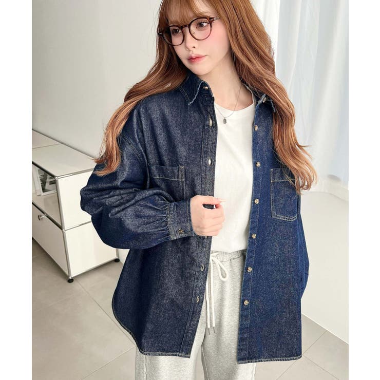 ライトオンスデニムWポケット長袖オーバーシャツ | moment+ | 詳細画像11 