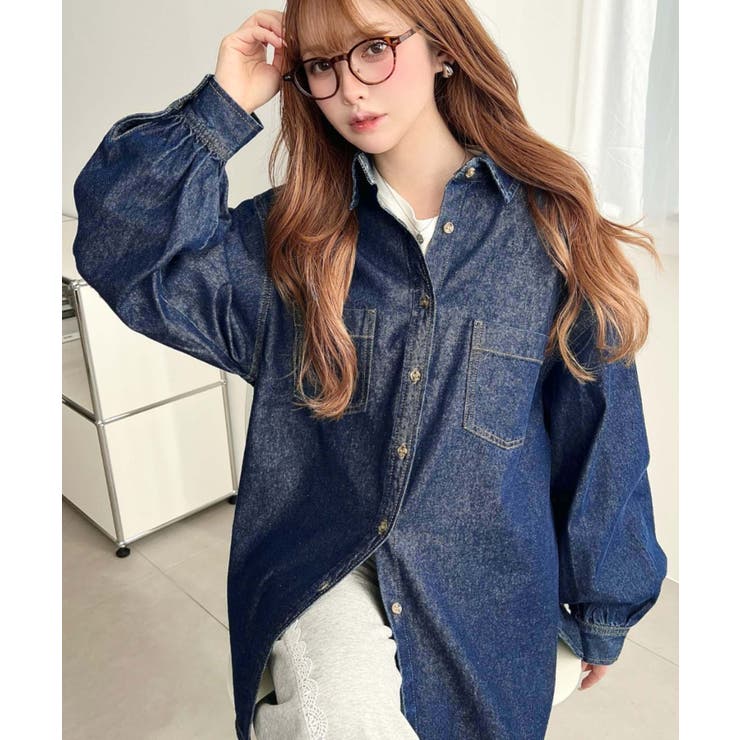 ライトオンスデニムWポケット長袖オーバーシャツ | moment+ | 詳細画像12 