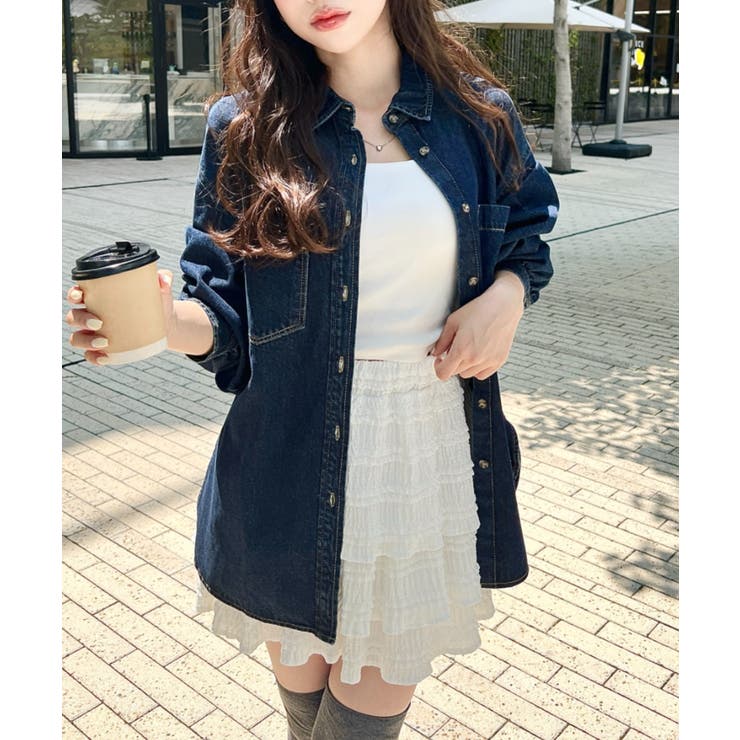 ライトオンスデニムWポケット長袖オーバーシャツ | moment+ | 詳細画像18 