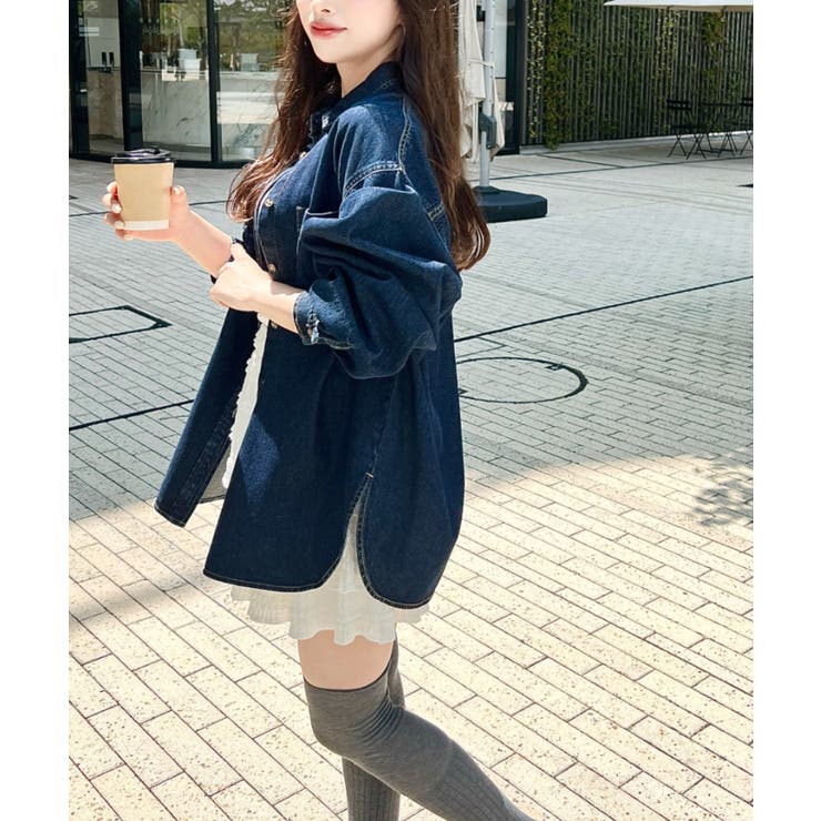 ライトオンスデニムWポケット長袖オーバーシャツ | moment+ | 詳細画像20 