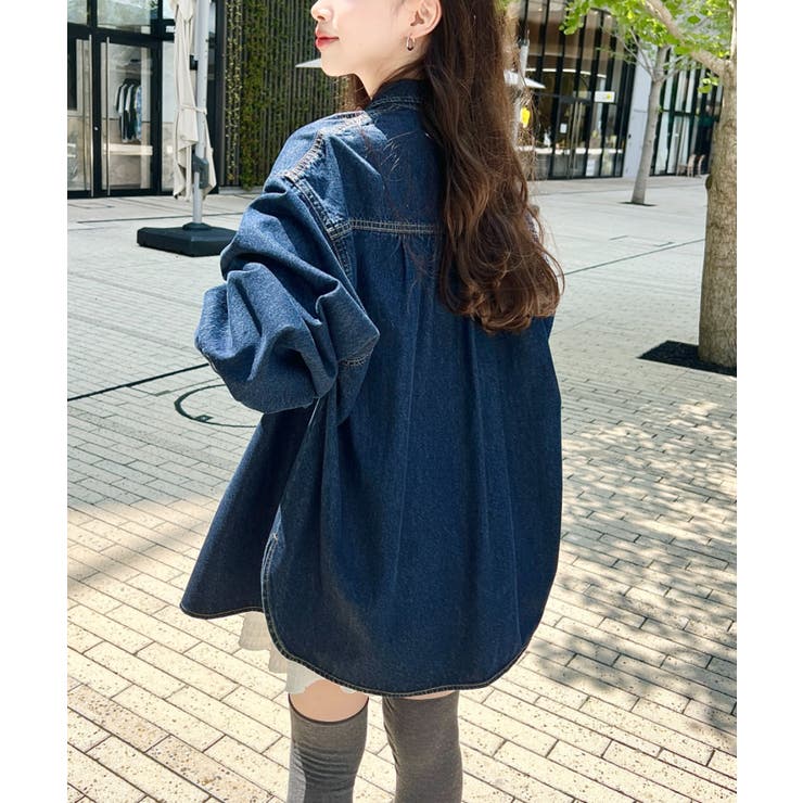 ライトオンスデニムWポケット長袖オーバーシャツ | moment+ | 詳細画像21 