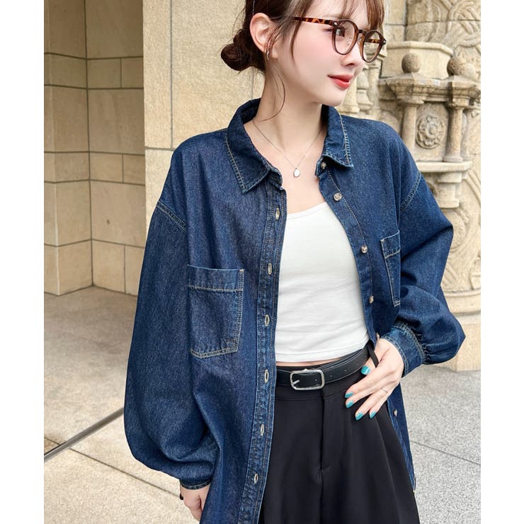 ライトオンスデニムWポケット長袖オーバーシャツ | moment+ | 詳細画像23 