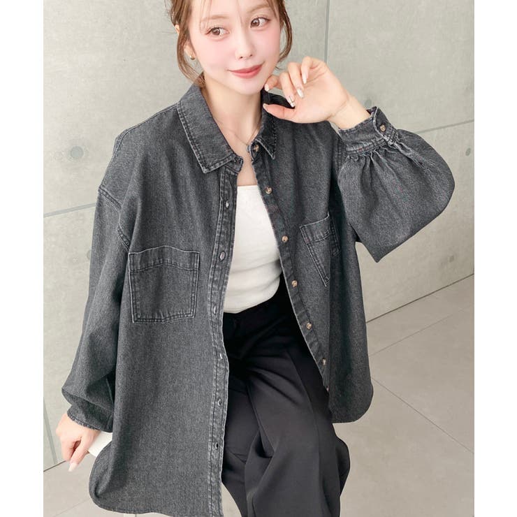 ライトオンスデニムWポケット長袖オーバーシャツ | moment+ | 詳細画像26 