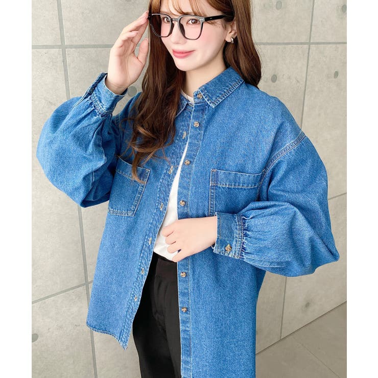 ライトオンスデニムWポケット長袖オーバーシャツ | moment+ | 詳細画像3 