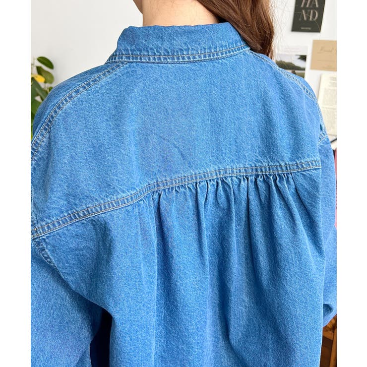 ライトオンスデニムWポケット長袖オーバーシャツ | moment+ | 詳細画像9 