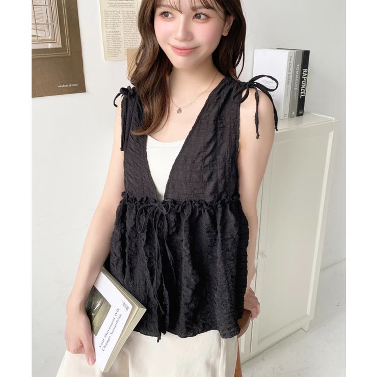 formo フォルモ チェックベスト ペプラム ペプラムショートジレ