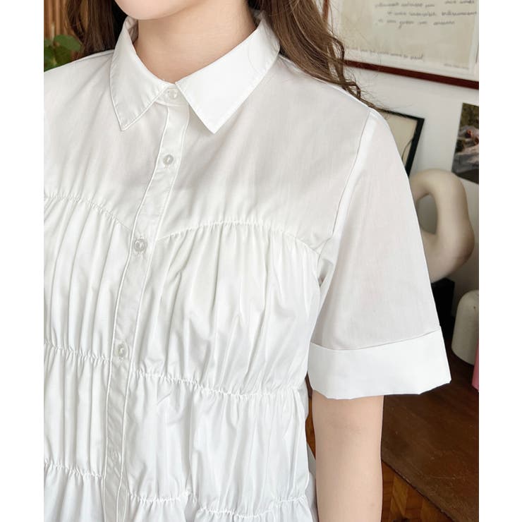 TCブロードシャーリングビスチェデザインブラウス | moment+ | 詳細画像12 