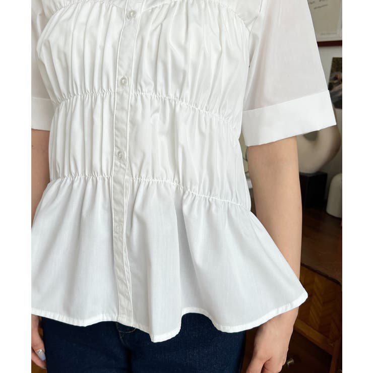 TCブロードシャーリングビスチェデザインブラウス | moment+ | 詳細画像13 