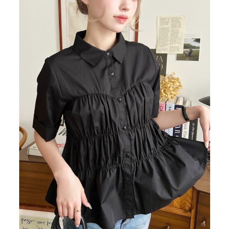 TCブロードシャーリングビスチェデザインブラウス | moment+ | 詳細画像2 