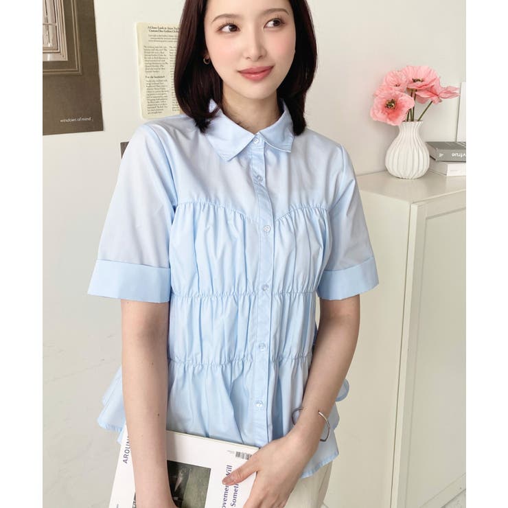 TCブロードシャーリングビスチェデザインブラウス | moment+ | 詳細画像21 