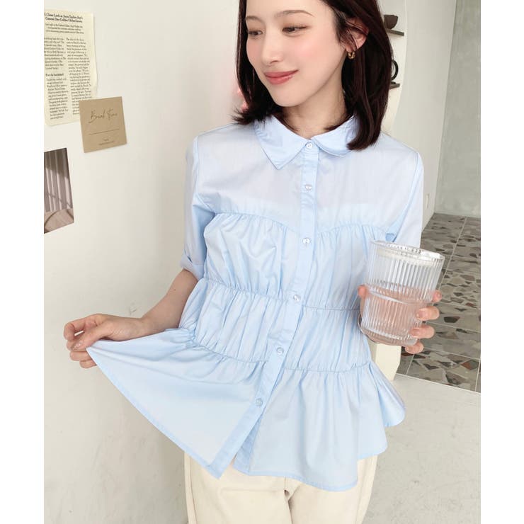 TCブロードシャーリングビスチェデザインブラウス | moment+ | 詳細画像22 