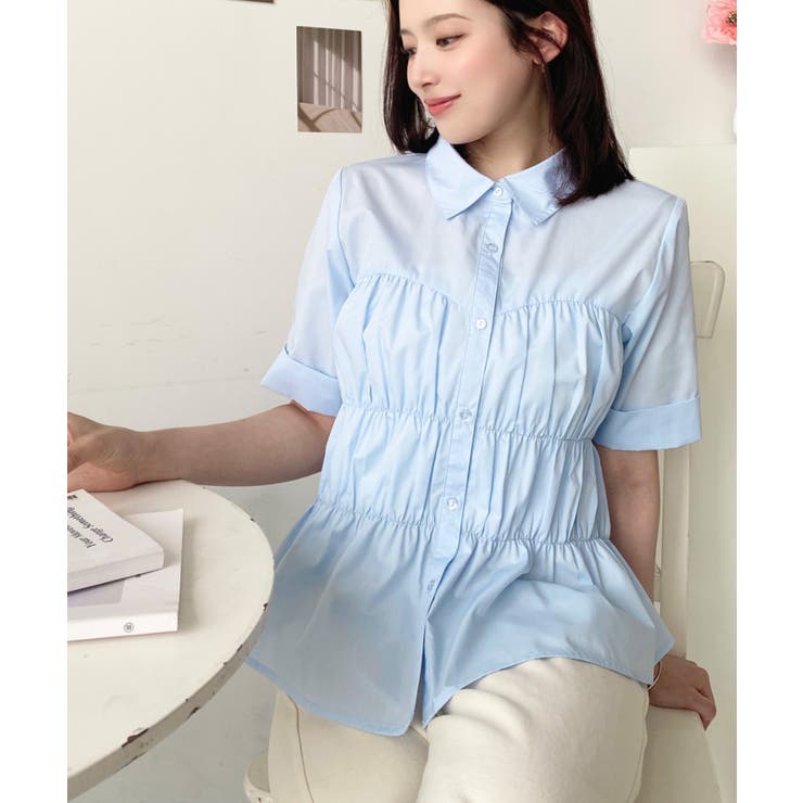 TCブロードシャーリングビスチェデザインブラウス | moment+ | 詳細画像24 