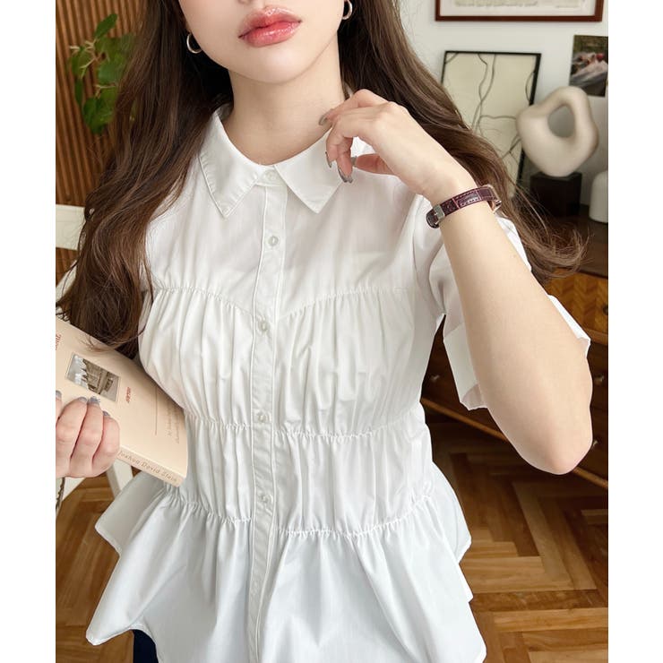 TCブロードシャーリングビスチェデザインブラウス | moment+ | 詳細画像5 