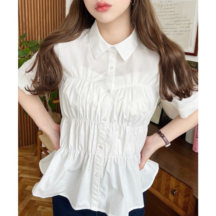 TCブロードシャーリングビスチェデザインブラウス | moment+ | 詳細画像6 