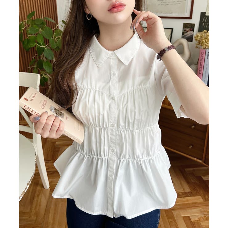 TCブロードシャーリングビスチェデザインブラウス | moment+ | 詳細画像7 