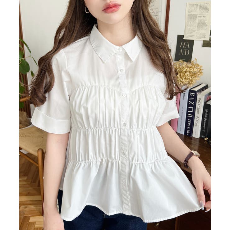 TCブロードシャーリングビスチェデザインブラウス | moment+ | 詳細画像8 