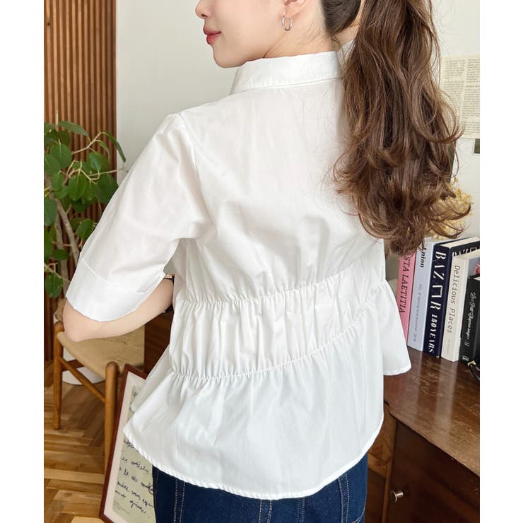 TCブロードシャーリングビスチェデザインブラウス | moment+ | 詳細画像9 