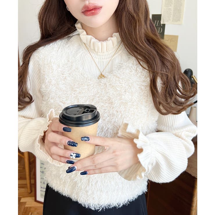 ブークレフェザーショートニットベスト[品番：ERMW0003907]｜moment+