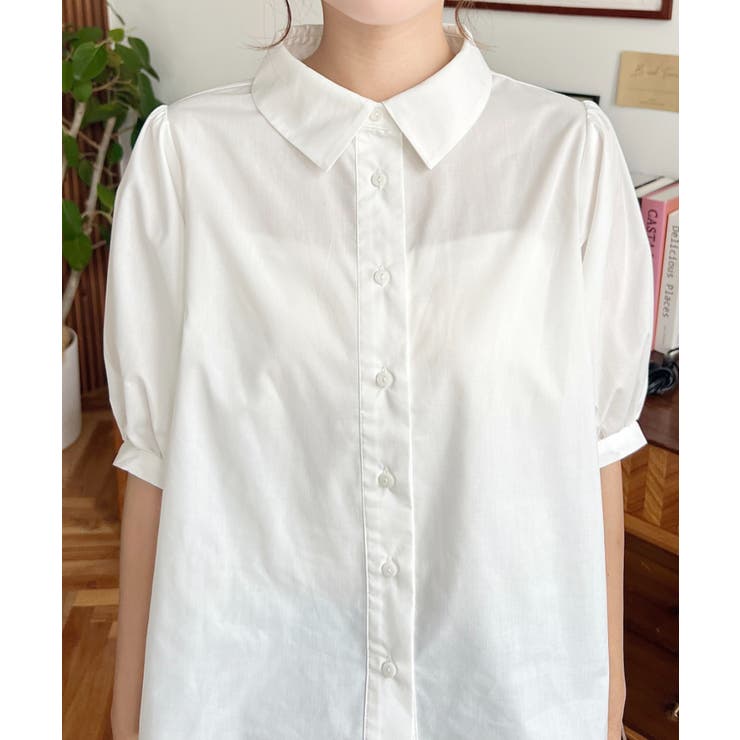 無地＆マルチストライプフリルビスチェセット半袖シャツブラウス | moment+ | 詳細画像11 