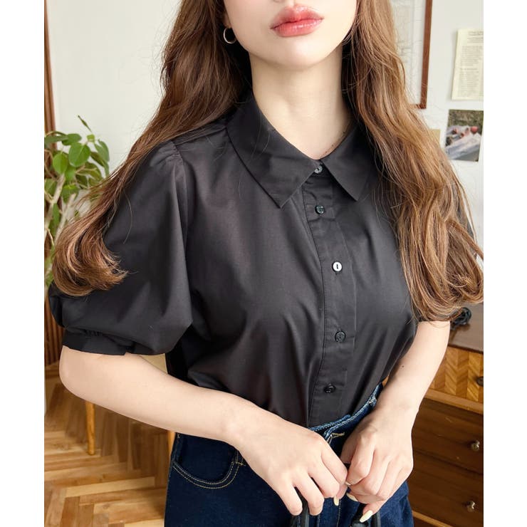 無地＆マルチストライプフリルビスチェセット半袖シャツブラウス | moment+ | 詳細画像27 