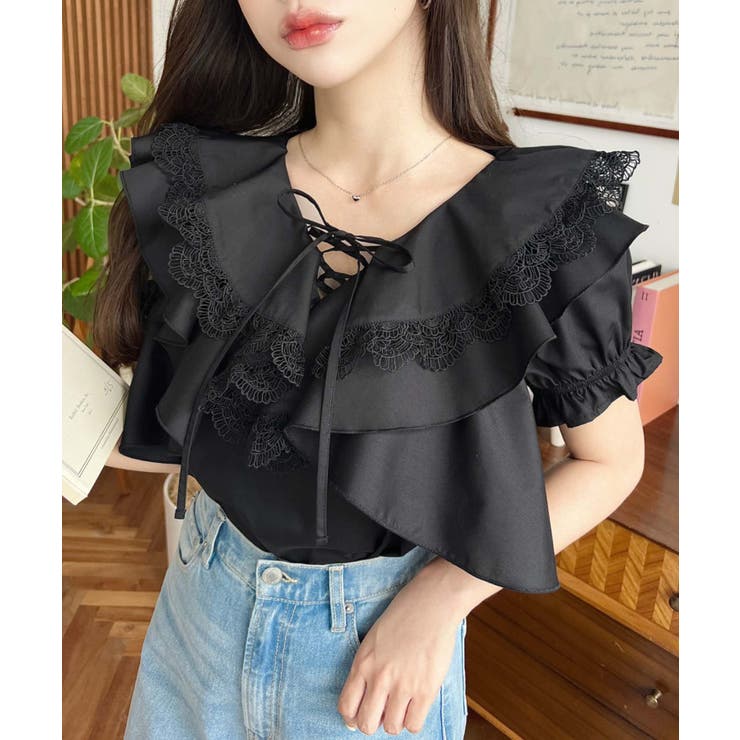 ADEAM フリル半袖ブラウス　☆美品☆ フリル半袖ブラウス | outlet | axes femme online shop