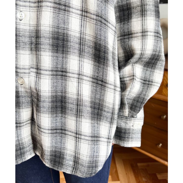 マルチウェイ長袖ルーズチェックシャツ | moment+ | 詳細画像10 