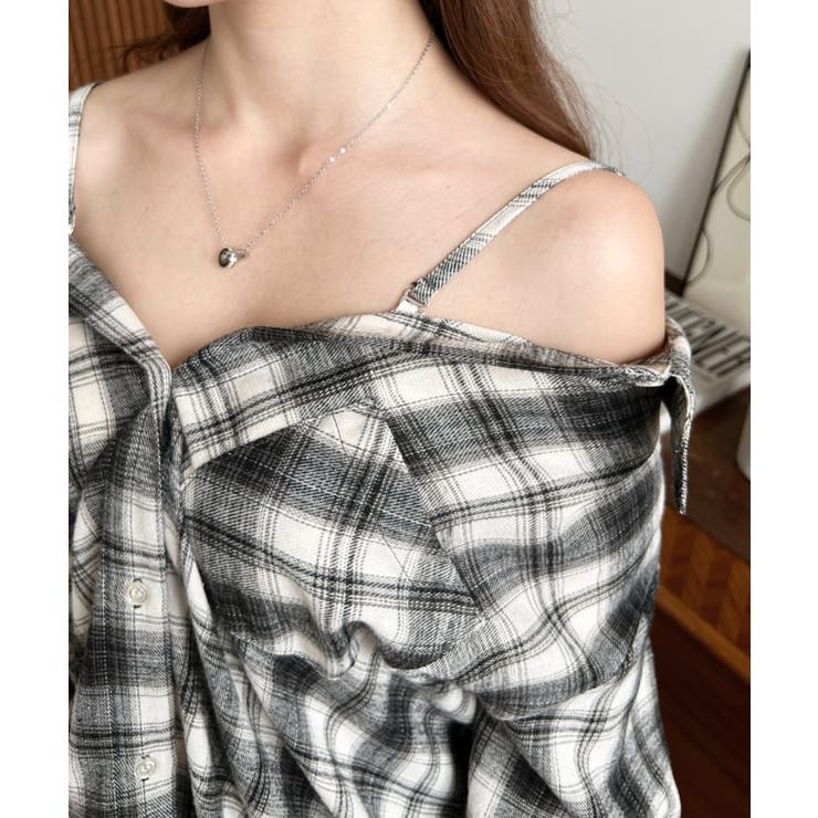 マルチウェイ長袖ルーズチェックシャツ | moment+ | 詳細画像13 