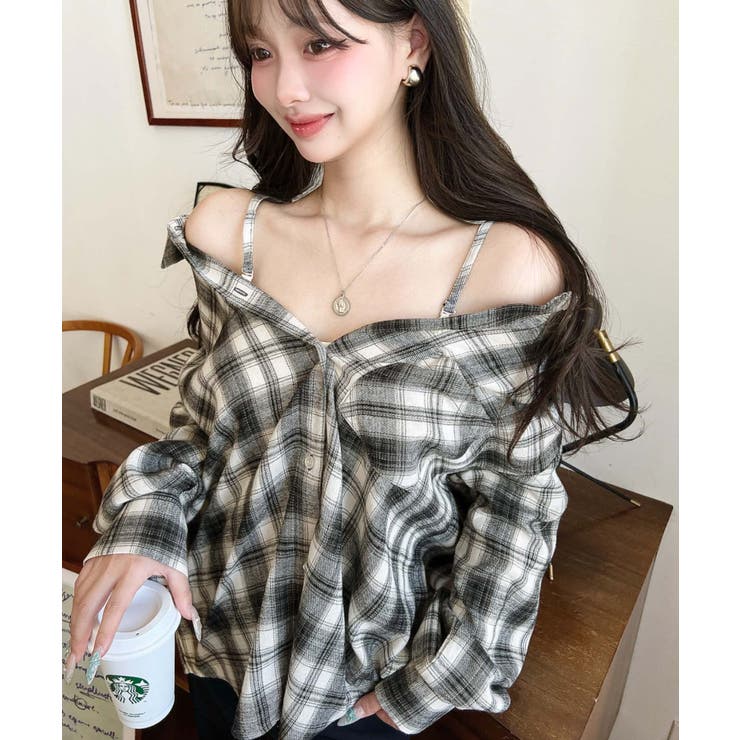 マルチウェイ長袖ルーズチェックシャツ | moment+ | 詳細画像17 