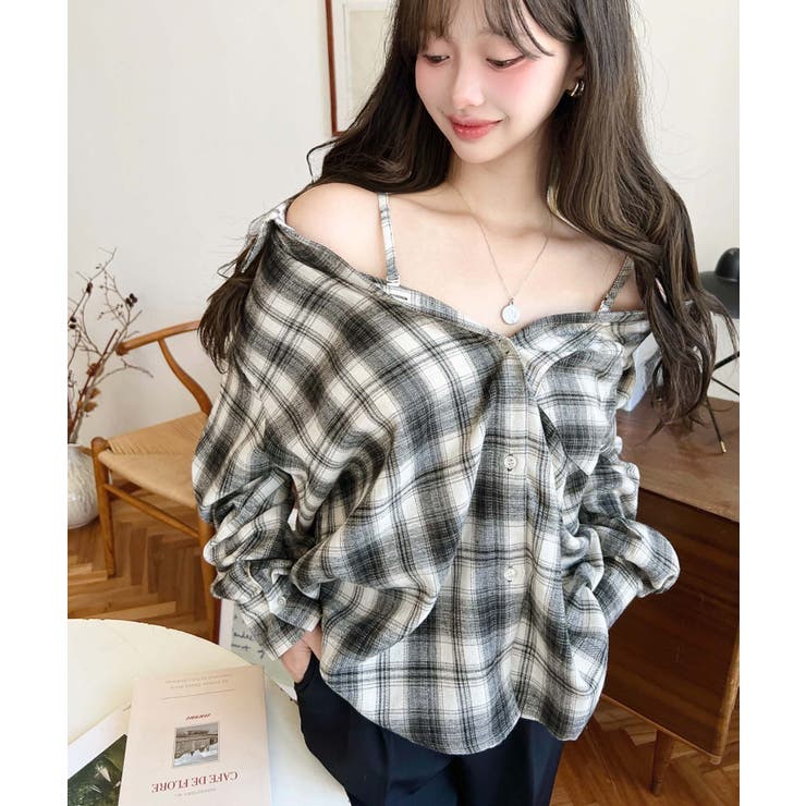 マルチウェイ長袖ルーズチェックシャツ | moment+ | 詳細画像19 