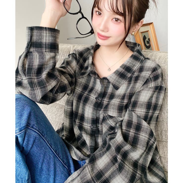 マルチウェイ長袖ルーズチェックシャツ | moment+ | 詳細画像26 