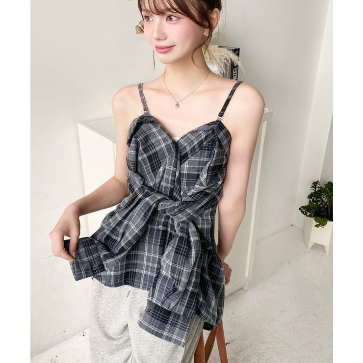 マルチウェイ長袖ルーズチェックシャツ | moment+ | 詳細画像34 