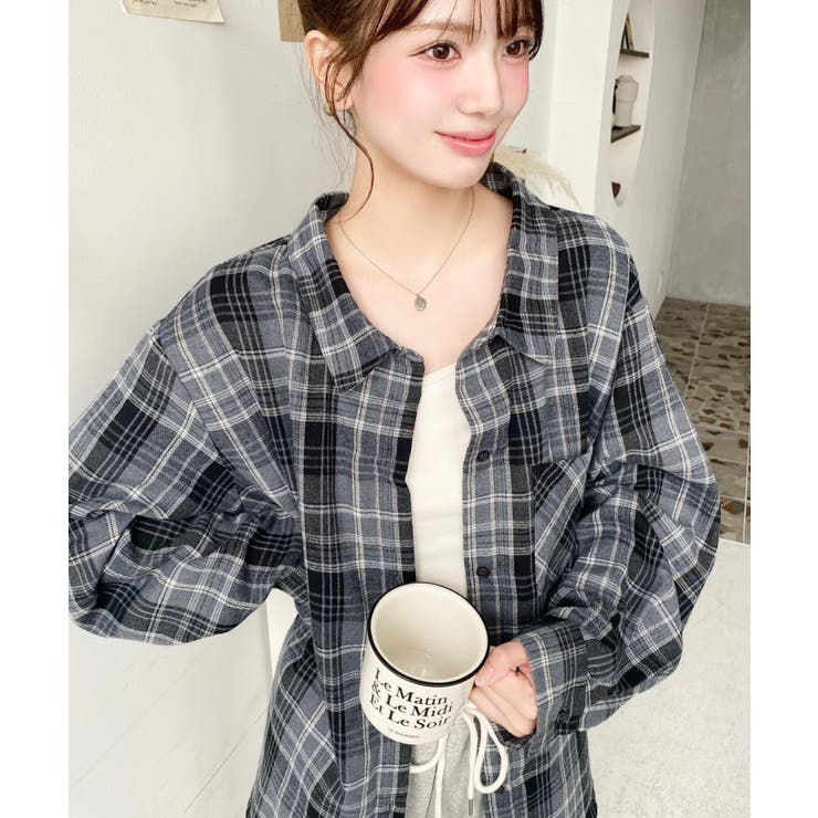 マルチウェイ長袖ルーズチェックシャツ | moment+ | 詳細画像36 