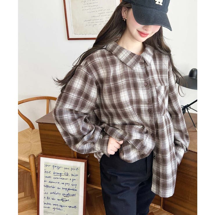 マルチウェイ長袖ルーズチェックシャツ | moment+ | 詳細画像37 