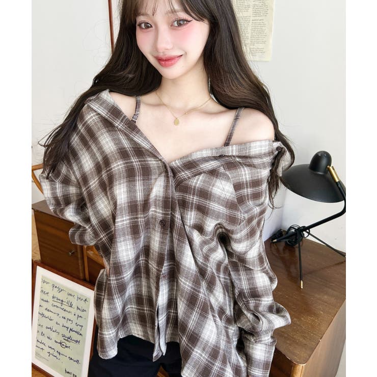 マルチウェイ長袖ルーズチェックシャツ | moment+ | 詳細画像38 