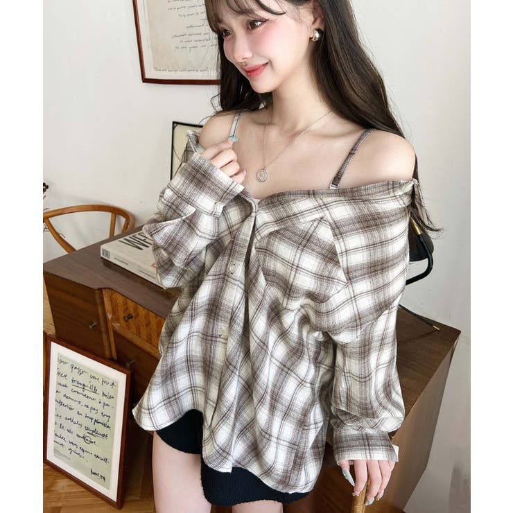 マルチウェイ長袖ルーズチェックシャツ | moment+ | 詳細画像41 