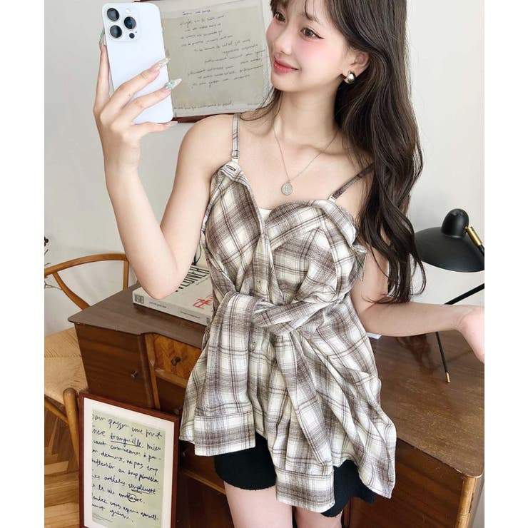 マルチウェイ長袖ルーズチェックシャツ | moment+ | 詳細画像43 