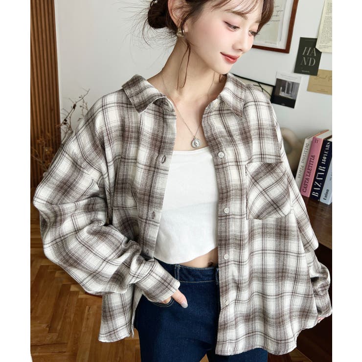 マルチウェイ長袖ルーズチェックシャツ | moment+ | 詳細画像45 