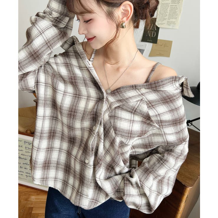 マルチウェイ長袖ルーズチェックシャツ | moment+ | 詳細画像46 