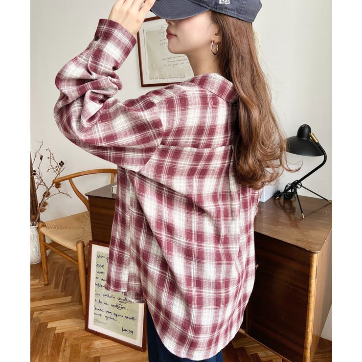 マルチウェイ長袖ルーズチェックシャツ | moment+ | 詳細画像55 