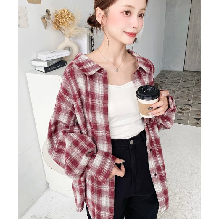 マルチウェイ長袖ルーズチェックシャツ | moment+ | 詳細画像57 