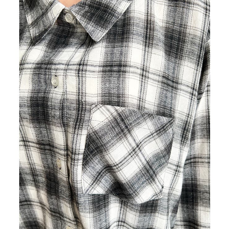 マルチウェイ長袖ルーズチェックシャツ | moment+ | 詳細画像8 