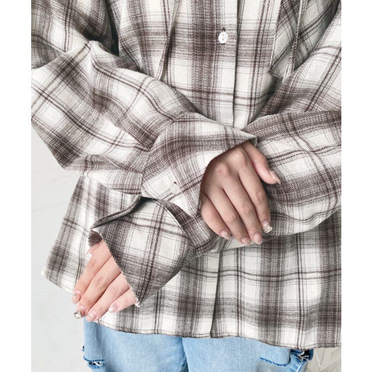 フード付き長袖チェックシャツ | moment+ | 詳細画像31 