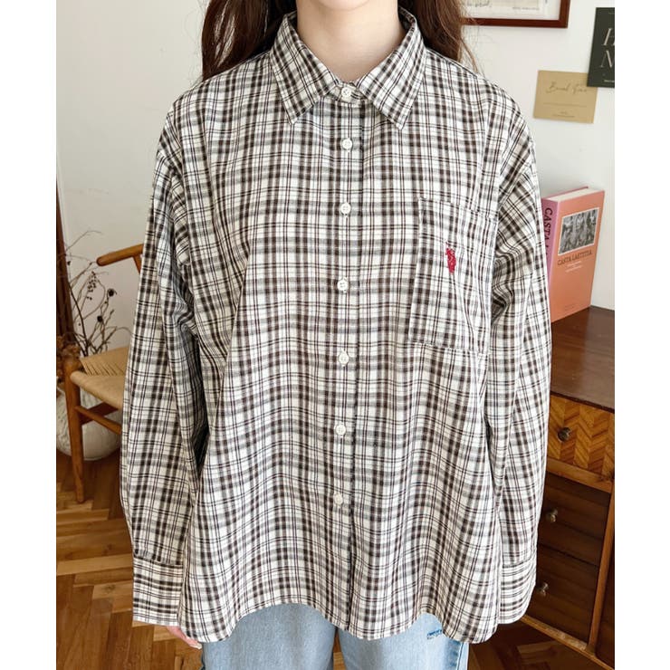 U.S.POLO ASSNワンポイント刺繍チェックシャツ | moment+ | 詳細画像6 