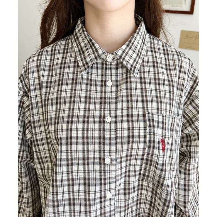 U.S.POLO ASSNワンポイント刺繍チェックシャツ | moment+ | 詳細画像7 