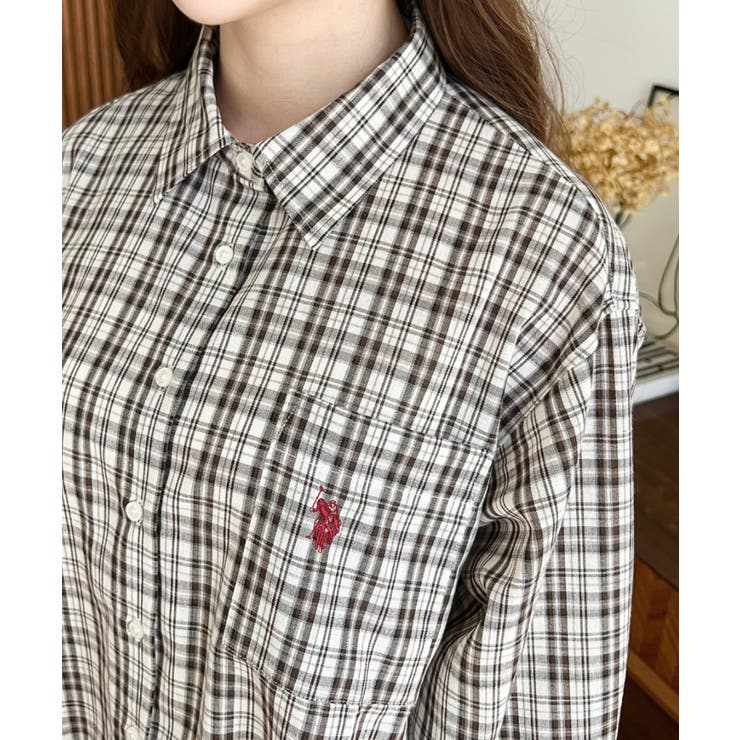 U.S.POLO ASSNワンポイント刺繍チェックシャツ | moment+ | 詳細画像8 