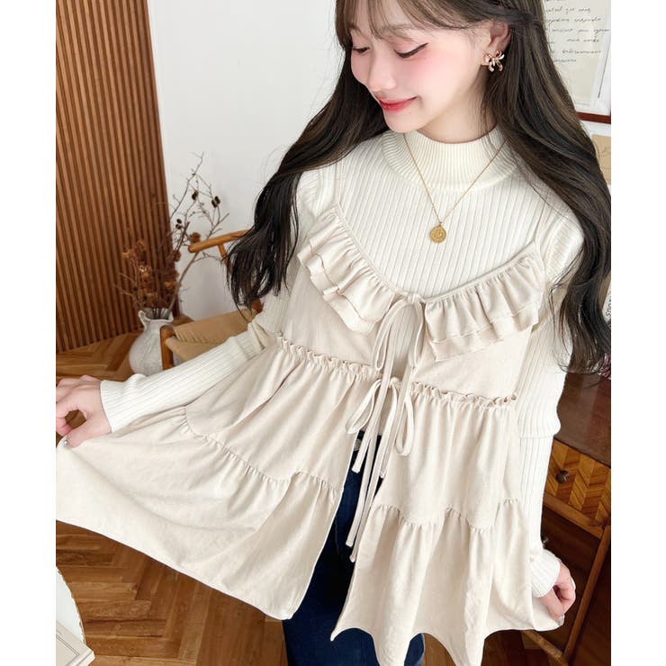 ダブルリボンフリルティアードキャミソール | moment+ | 詳細画像2 