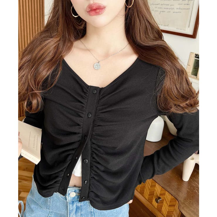 フロントギャザーショートカーディガン | moment+ | 詳細画像12 