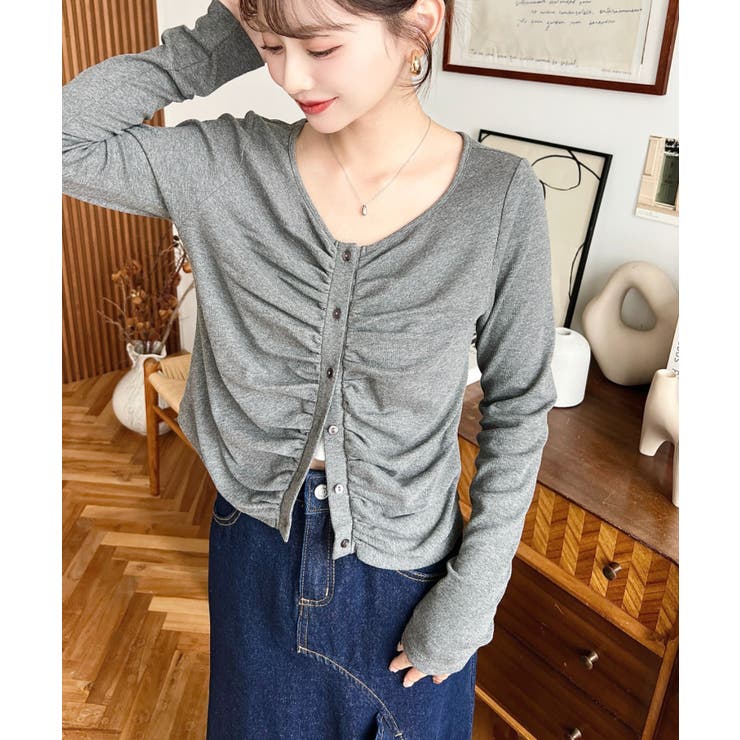 フロントギャザーショートカーディガン | moment+ | 詳細画像20 