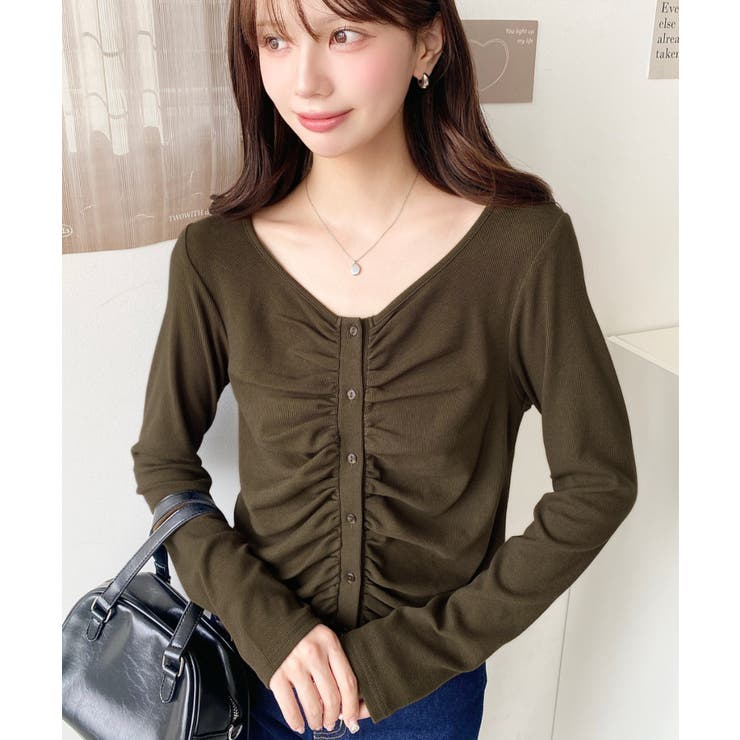 フロントギャザーショートカーディガン | moment+ | 詳細画像23 